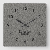 Horloge Carrée Gray Stucco Pattern (Recto)