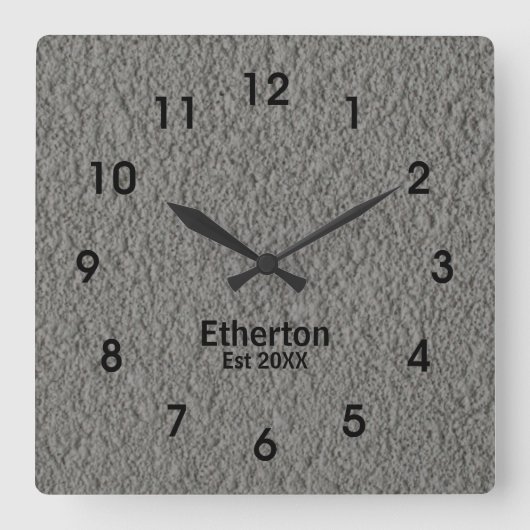 Horloge Carrée Gray Stucco Pattern (Recto)