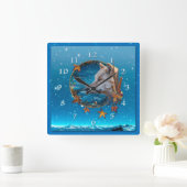 Horloge Carrée Gray Wolf LA GRANDE QUÊTE (Maison)