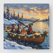 Horloge Carrée Great Dane Christmas Boat Holiday (Recto)