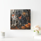 Horloge Carrée Great Dane Halloween Éffrayant (Maison)