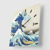 Horloge Carrée Great Wave Off Shore of Kanagawa (Angle)