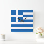 Horloge Carrée Greece Flag (Maison)