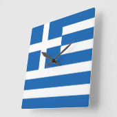 Horloge Carrée Greece Flag (Angle)