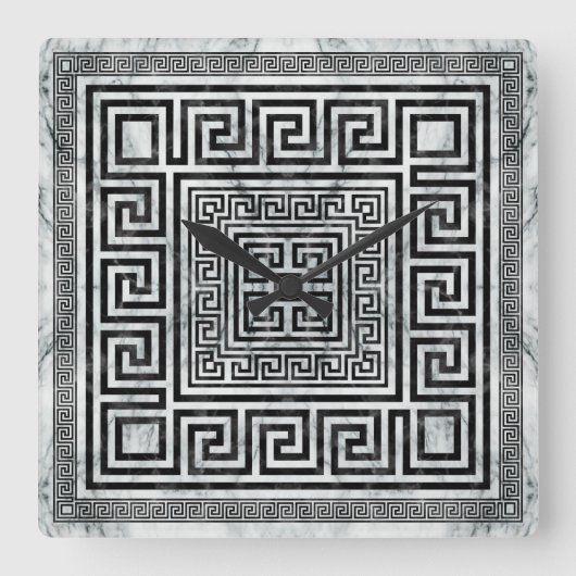 Horloge Carrée Greek Meander (Recto)