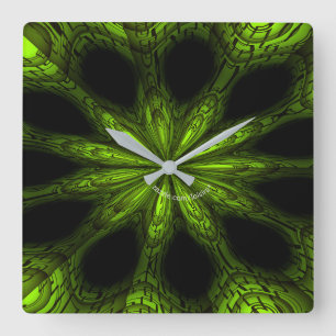 Horloge Carrée Green Acrylic Wall Clock