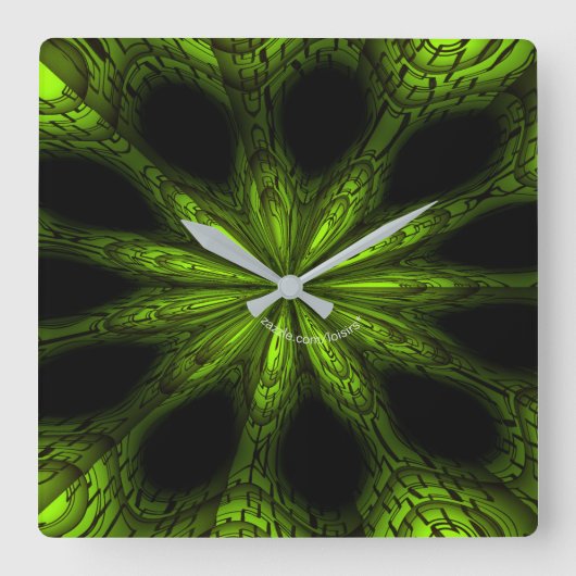 Horloge Carrée Green Acrylic Wall Clock (Recto)