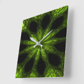 Horloge Carrée Green Acrylic Wall Clock (Angle)