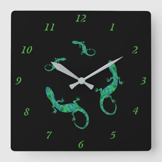 Horloge Carrée Green Gecko (Recto)
