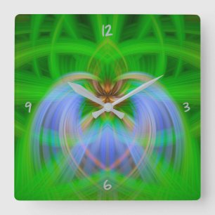 Horloge Carrée Green Intricacy Square Wall Clock