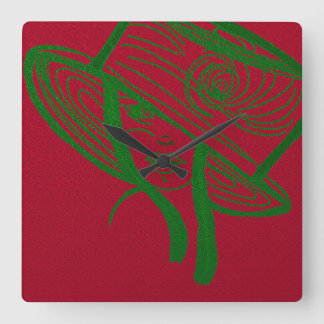 Horloge Carrée Green Lady