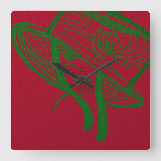 Horloge Carrée Green Lady (Recto)