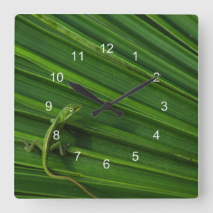 Horloge Carrée Green Lizard Clock