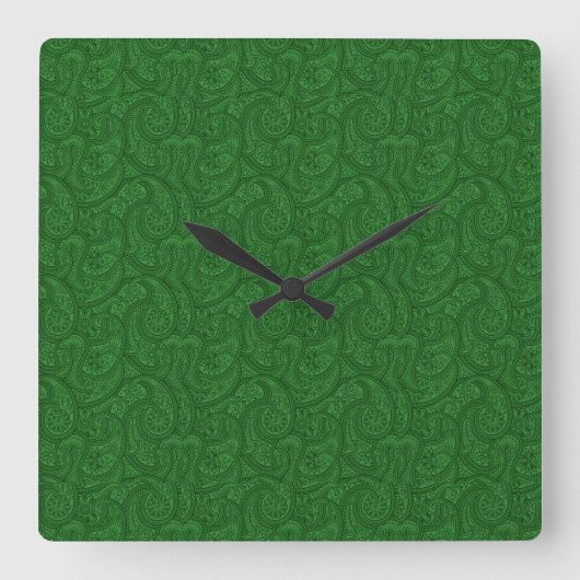 Horloge Carrée Green Paisley (Recto)