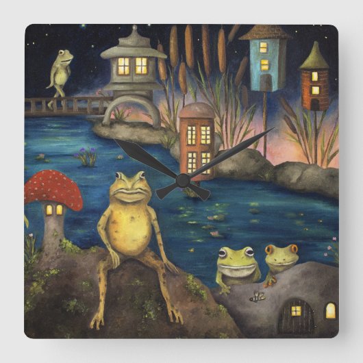 Horloge Carrée Grenouille (Recto)