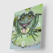 Horloge Carrée Grenouille (Angle)
