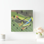 Horloge Carrée Grenouille arboricole colorée (Maison)
