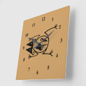 Horloge Carrée Grenouille tribale (Angle)