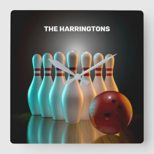 Horloge Carrée Grève de bol de texte personnalisé