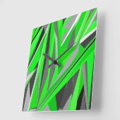 Horloge Carrée Grey-green geometry (Angle)