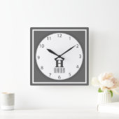 Horloge Carrée Grey Modern Monogram (Maison)