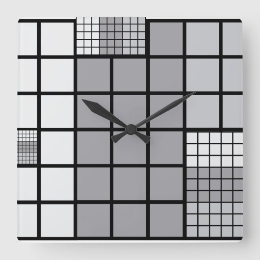Horloge Carrée Grey scale abstract (Recto)