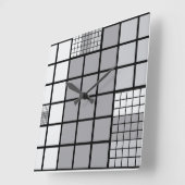 Horloge Carrée Grey scale abstract (Angle)