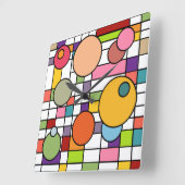 Horloge Carrée Grid de Midcentury (Angle)