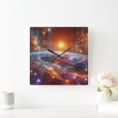 Horloge Carrée Grille quantique éclairée (Maison)