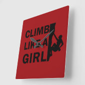 Horloge Carrée Grimper comme une femme escalade rock (Angle)