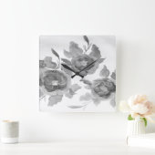 Horloge Carrée Gris (Maison)