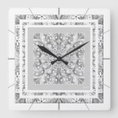 Horloge Carrée Gris dentée céramique (Recto)
