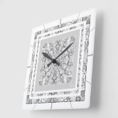 Horloge Carrée Gris dentée céramique (Angle)