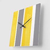 Horloge Carrée Gris jaune Gris blanc Gris moderne 2 (Angle)