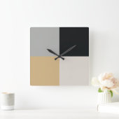 Horloge Carrée Gris, noir et tan (Maison)