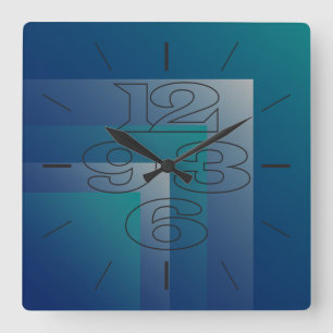 Horloge Carrée Gris turquoise de la marine