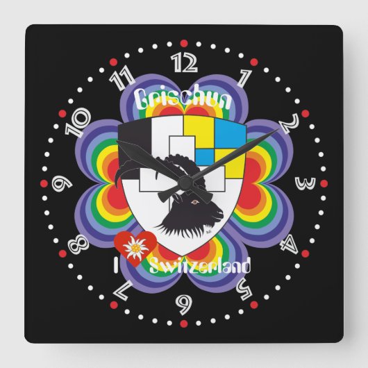 Horloge Carrée Grischun Grigioni Schweiz Svizra (Recto)