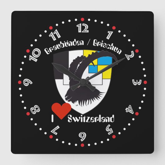 Horloge Carrée Grischun Grigoni Suisse Svizra (Recto)