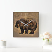 Horloge Carrée Grizzly Bear (Maison)