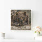 Horloge Carrée Grizzly Bear (Maison)
