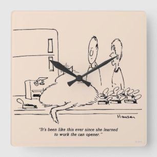 Horloge Carrée Gros chat