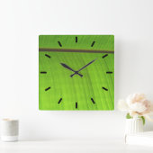 Horloge Carrée Gros plan de la feuille de banane (Maison)