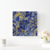 Horloge Carrée Gros plan d'une dalite bleue (Maison)