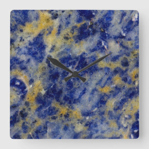 Horloge Carrée Gros plan sur une sodalite bleue