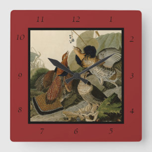 Horloge Carrée Grouse rouffé - d'Audubon's Birds of America