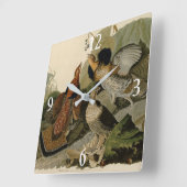 Horloge Carrée Grouse rouffé - d'Audubon's Birds of America (Angle)