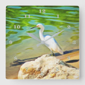 Horloge Carrée Grue Sur La Rivière Mismaloya 0335 (Recto)