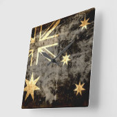 Horloge Carrée Grunge Australia (Angle)