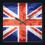 Horloge Carrée Grunge Royaume-Uni Drapeau 6<br><div class="desc">Grunge United Kingdom Flag. Le design est disponible sur d'autres produits.</div>
