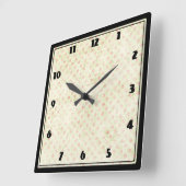 Horloge Carrée Grunge yellow background with faded red polka dot (Angle)